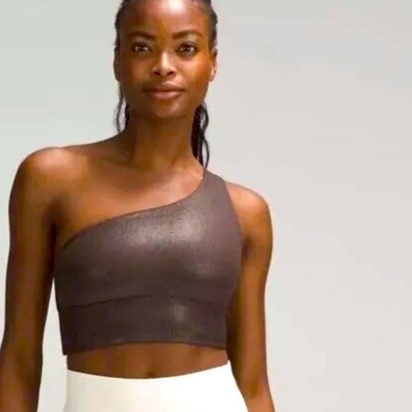 Lululemon Align Asymmetrical Ribbed Bra Light Support Cup A/B Shine Size 2 - Picture 1 of 6